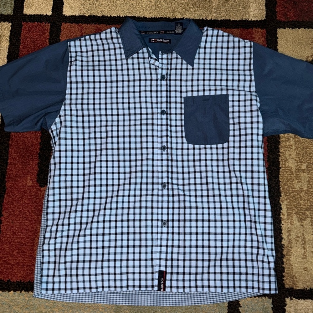 Mens Bugle‎ Boy Button Down Short Sleeve Shirt